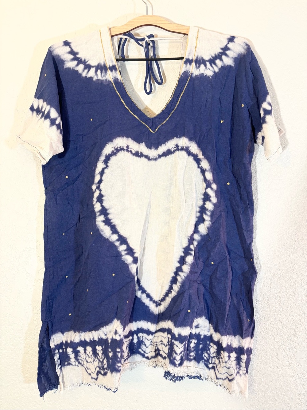 Natural Life Sayulita Kaftan Blue Tie Dye Swim Coverup OS - Picture 5 of 10